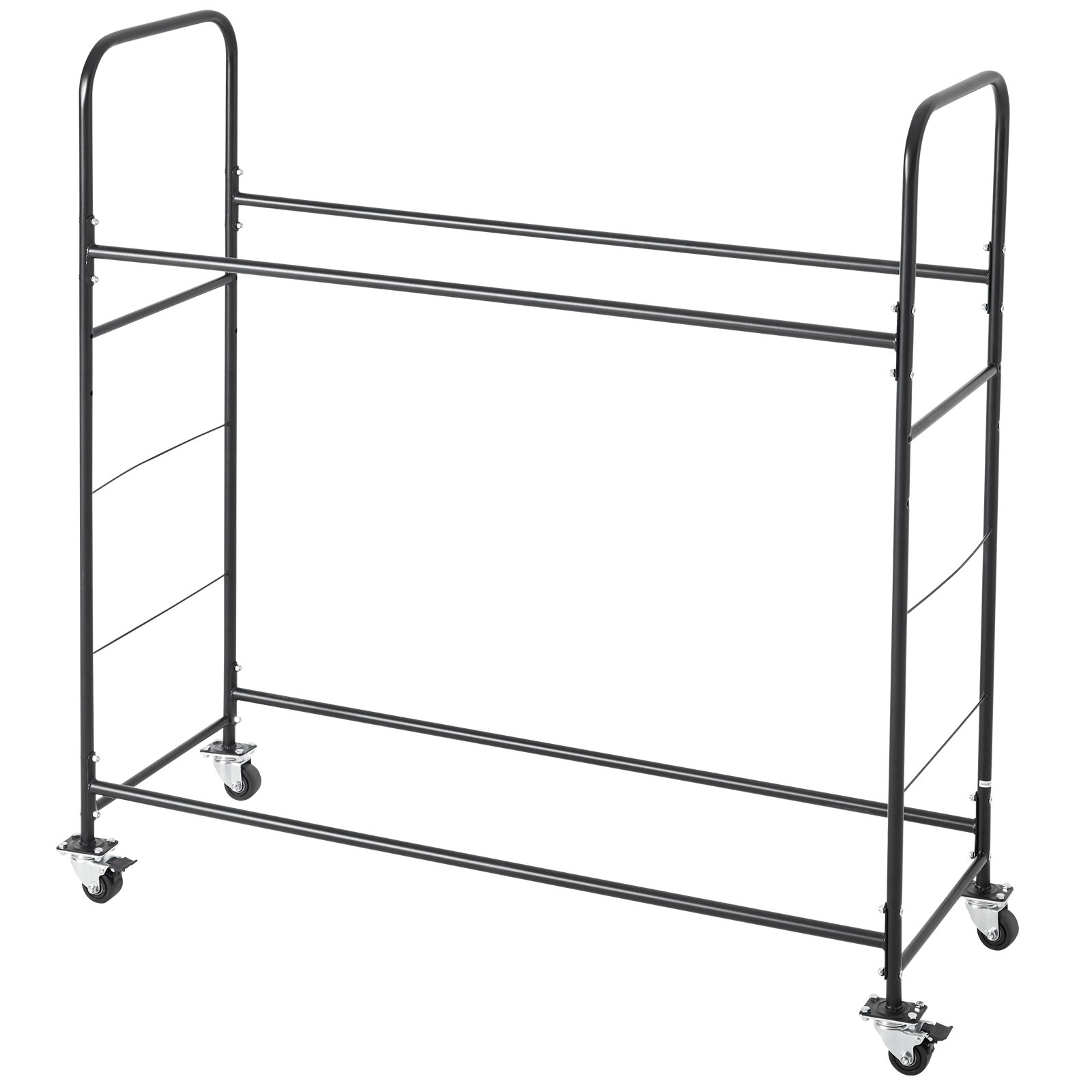 VEVOR Tire Rack, Tire Holder with 2 Shelves & Transport Trailer for the Garage, Steel Tire Storage Trolley with Wheels, Adjustable Height and Protective Cover for up to 12 Standard Tires