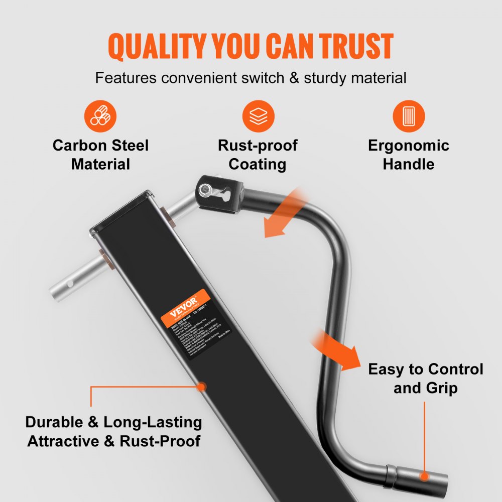 VEVOR Trailer Jack up to 5443 kg, Trailer Support Stand for Travel Trailers, Swivel Support Stand with Ergonomic Handle, Carbon Steel Jack with Rustproof Coating, Height Adjustable