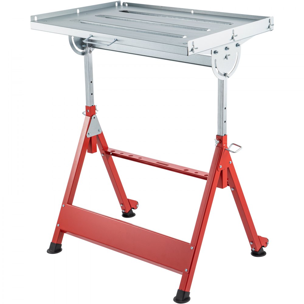 VEVOR Mesa de Soldadura Plegable 760 x 510 mm, Carga 181 kg Mesa de Trabajo para Soldar, Ángulo 0° 30° 90° Altura 780/830 / 880/930 mm Mesa Banco de Soldadura con Ruedas para Tallar y Montajes