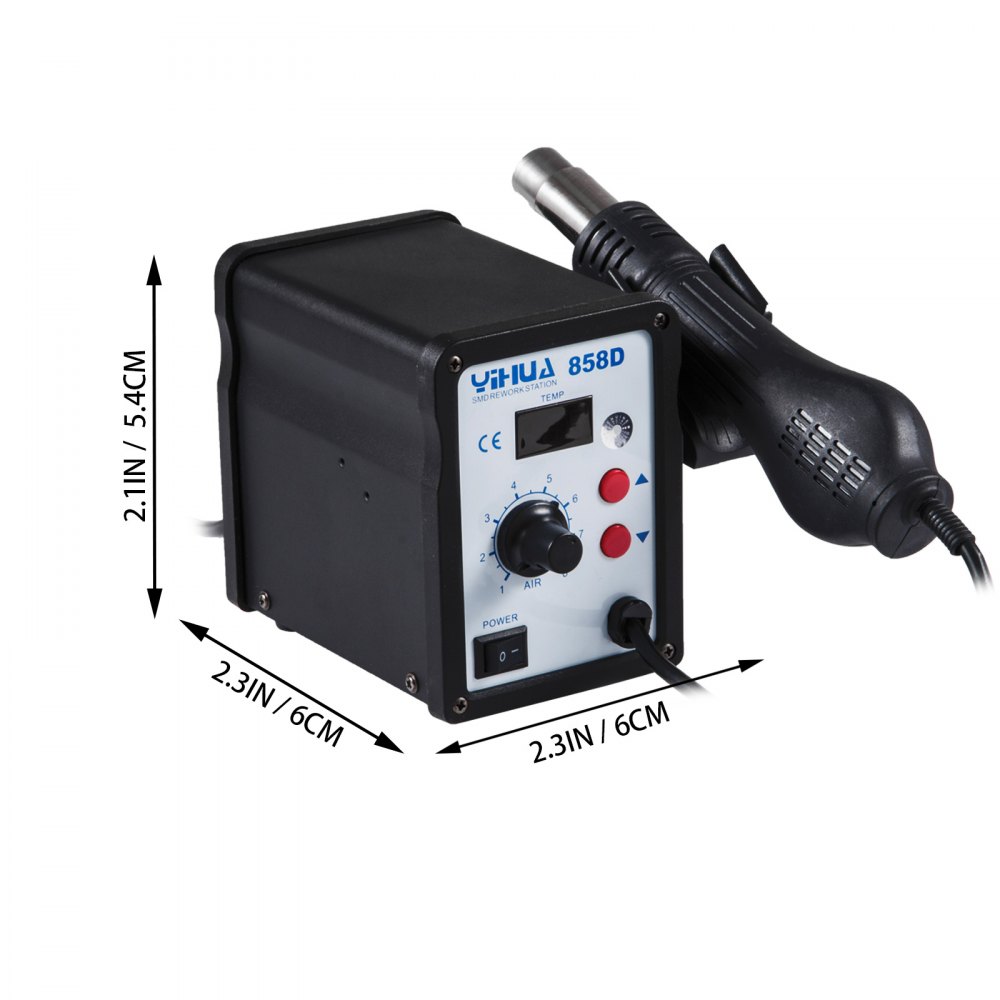 858d Estación De Soldadura Con Pistola De Aire Caliente 120 L/min 700w Soldador