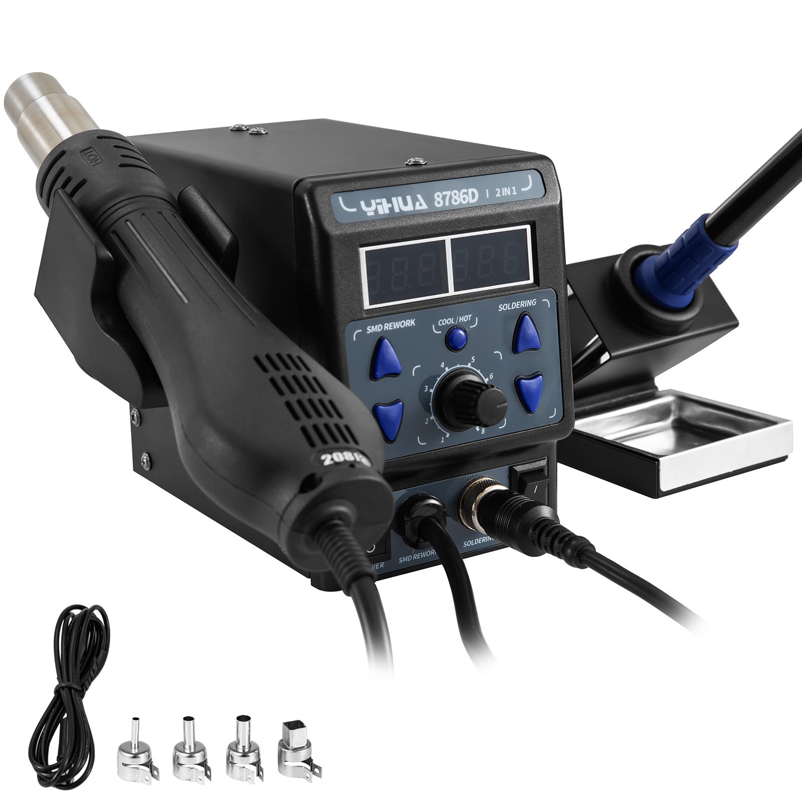 878di Smd Estación De Soldadura Con Pistola De Aire Caliente 120l/min 700w