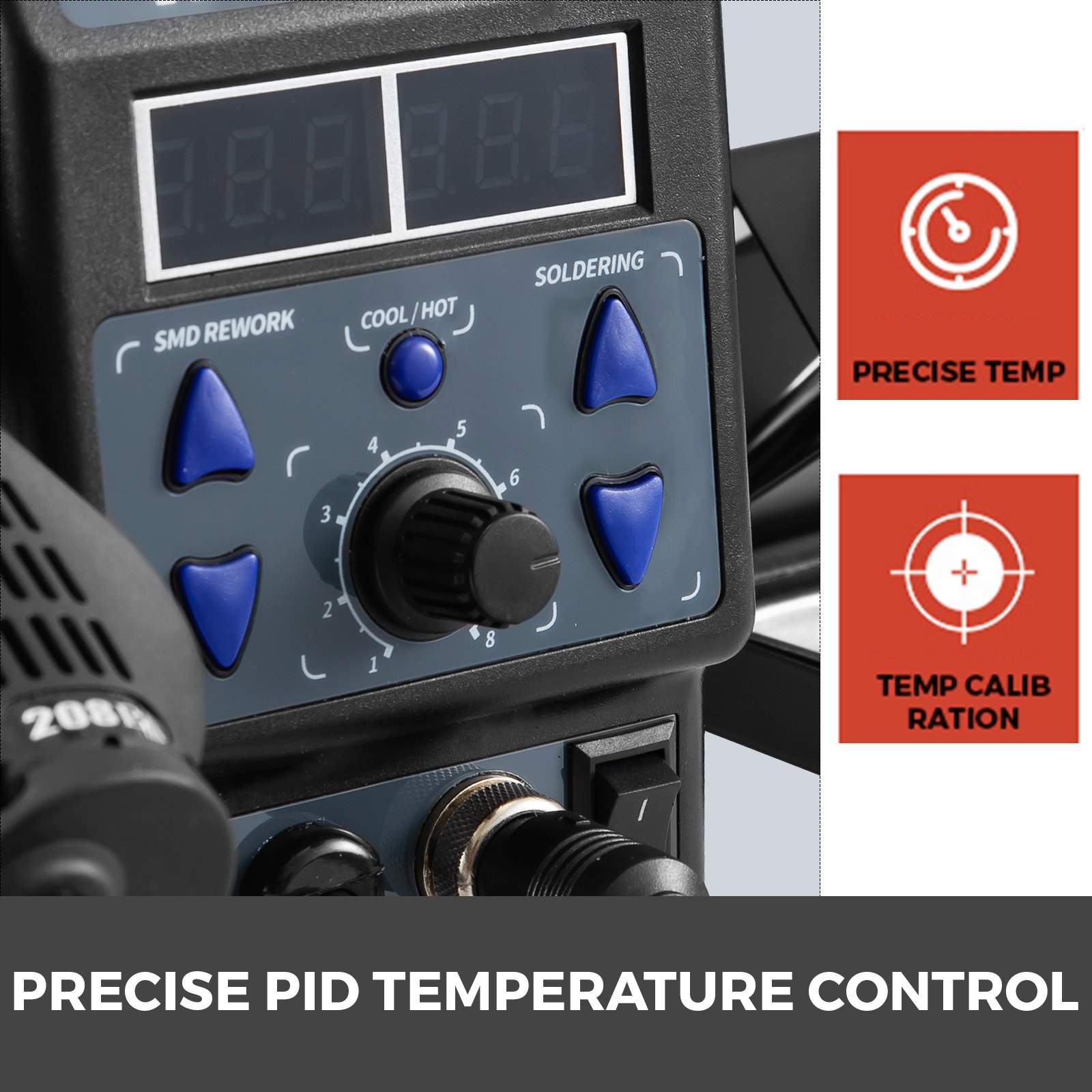 878di Smd Estación De Soldadura Con Pistola De Aire Caliente 120l/min 700w