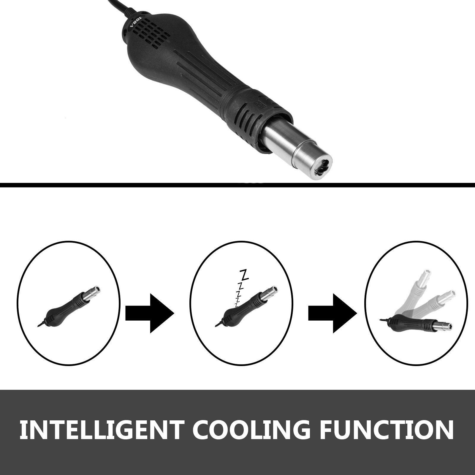 878di Smd Estación De Soldadura Con Pistola De Aire Caliente 120l/min 700w