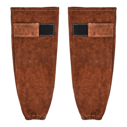 VEVOR Mangas de Soldadura de Cuero Ignífugas, contra Chispas, Calor y Escombros Voladores, Piel de Vaca, para Proteger los Brazos, a Soldadura, Herrería, Carpintería y Jardinería, 457 x 95 x 1 mm