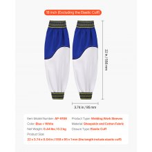 VEVOR Mangas de Soldadura Piel de Oveja Resistente Algodón Ignífugo Azul Blanco