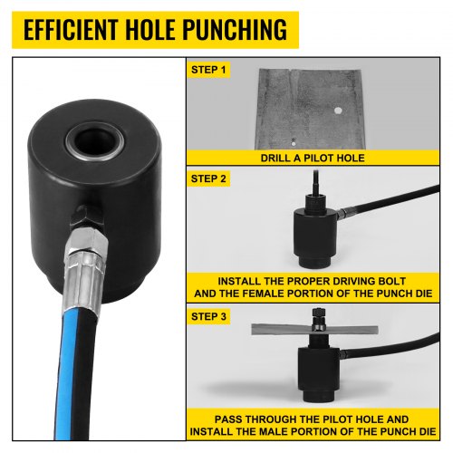 10 Ton 6 Die Punzón De Golpe Hidráulico 1/2" To 2" Syk-8 Hole Set Promotion