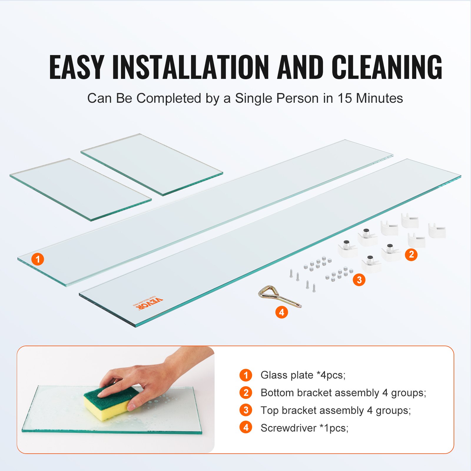 VEVOR Cortavientos para brasero, 595x190x165 mm Pantalla cortavientos de vidrio templado para brasero Pantalla protectora rectangular Protector contra llamas resistente Estable Espesor 8mm