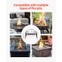 VEVOR Deflector de Calor para Fogatas, Cubierta Cuadrada para Quemador Exterior 645 x 645 x 370 mm, Acero Inoxidable, para Camping, con 4 Patas Plegables y Asa de Transporte, a Prueba de Chispas