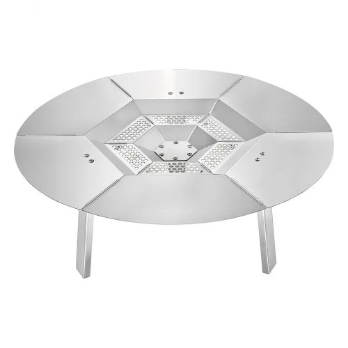 VEVOR Deflector de Calor para Fogatas para Estufa, Protector de Calor Redondo de 635 mm para Fogatas de Leña, Acero Inoxidable 304, Cubierta de Quemador Desmontable, Accesorios de Camping, Plata