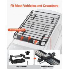 VEVOR Portaequipajes de Techo 130x91x10,5 cm Cesta Portaequipajes para Coche