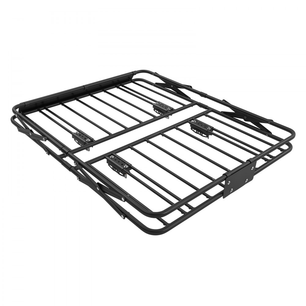 VEVOR Portaequipajes para Techo 116,8 x 91,4 x 10,2 cm Plegable, Cesta de Techo para Coche Carga de 90,72 kg, Portaequipajes de Coche para Todo Tipo de Clima, Cesta de Equipaje para SUV, Camioneta