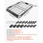 VEVOR Portaequipajes para Techo 116,8 x 91,4 x 10,2 cm Plegable, Cesta de Techo para Coche Carga de 90,72 kg, Portaequipajes de Coche para Todo Tipo de Clima, Cesta de Equipaje para SUV, Camioneta