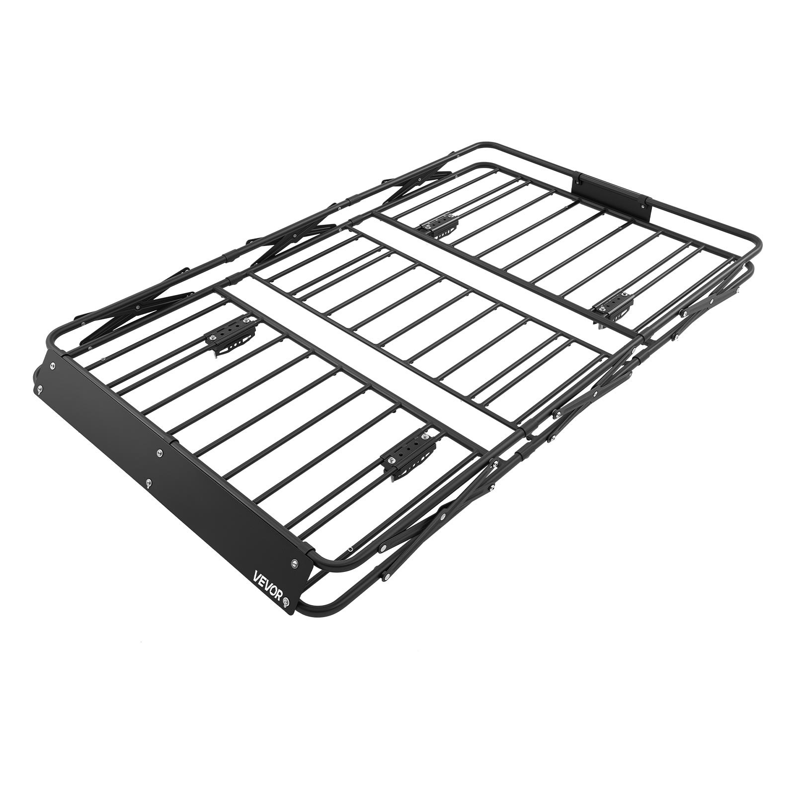 VEVOR Portaequipajes para Techo 162,6 x 99 x 10,2 cm Plegable, Cesta de Techo para Coche Carga de 90,72 kg, Portaequipajes de Coche para Todo Tipo de Clima, Cesta de Equipaje para SUV, Camioneta