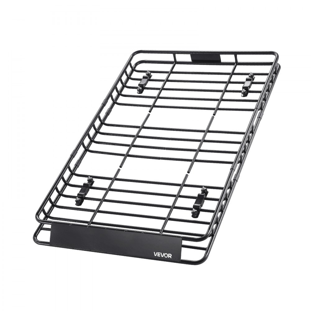 VEVOR Cesta Portaequipajes de Techo 162,5 x 99 x 10,5 cm Carga de 90,7 kg, De Acero de Aleación, Con Bolsa de Carga de 112 x 87 x 26 cm, Red, Correas de Trinquete, Para SUV, Camioneta, Automóvil