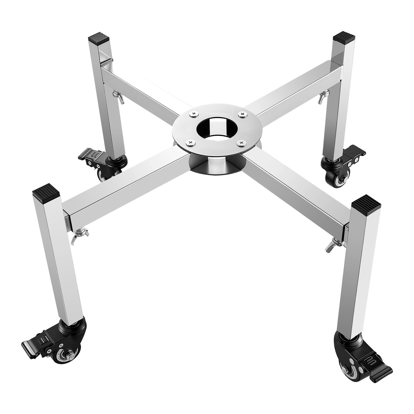 VEVOR Fire Pit Stand, 38-68.6 cm Adjustable Stretch with 4 Casters, Firepit Stand for Solo Stove Bonfire Ranger Yukon & Other Outside Firepit, Stainless Steel Camping Fire Pit Accessory for Fireplace