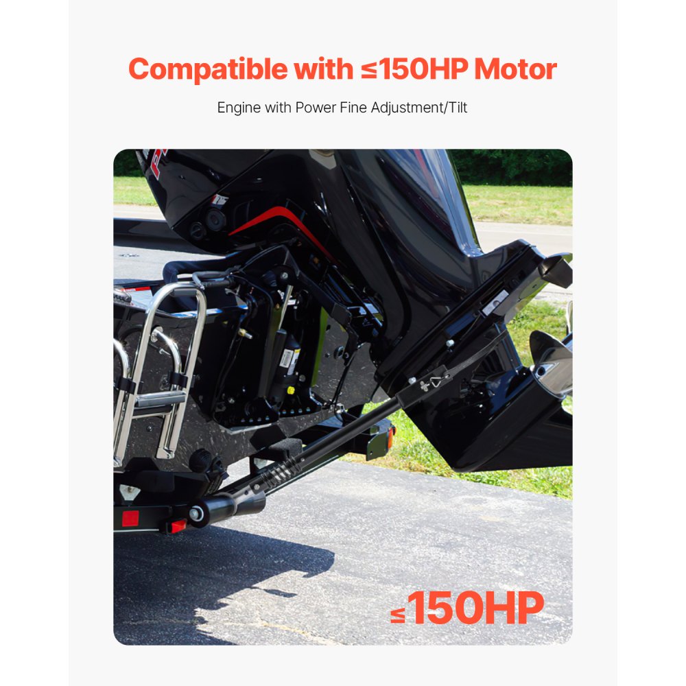 VEVOR Protector de Espejo de Popa(505-779,7 mm), Resistente a la Corrosión para Motores Fueraborda de Menos de 150 HP, para Motores Fueraborda de Embarcaciones de Remolque, 970 x 95 x 95 mm, Plata