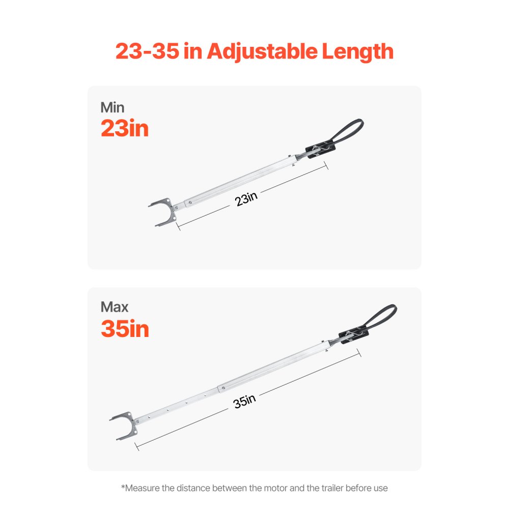 VEVOR Protector de Espejo de Popa Ajustable(584,2-889 mm) con Cabezal Compuesto, Resistente a la Corrosión para Motores Fueraborda de Menos 100 HP, para Motores Fueraborda de Embarcaciones de Remolque