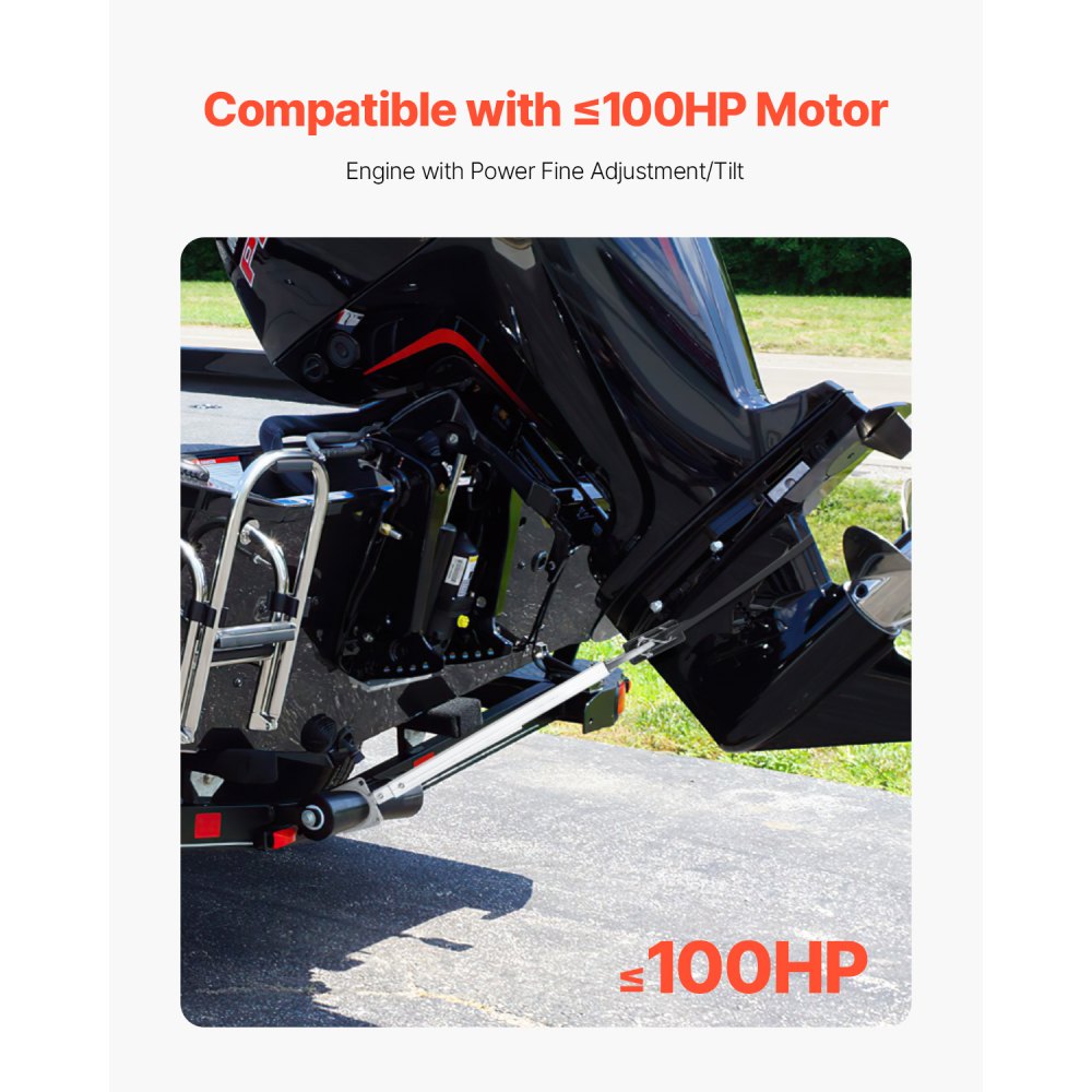 VEVOR Protector de Espejo de Popa Ajustable(609,6-914,4 mm), Resistente a la Corrosión para Motores Fueraborda de Menos de 100 HP, para Motores Fueraborda de Barco de Remolque, 1062 x 105 x 95 mm