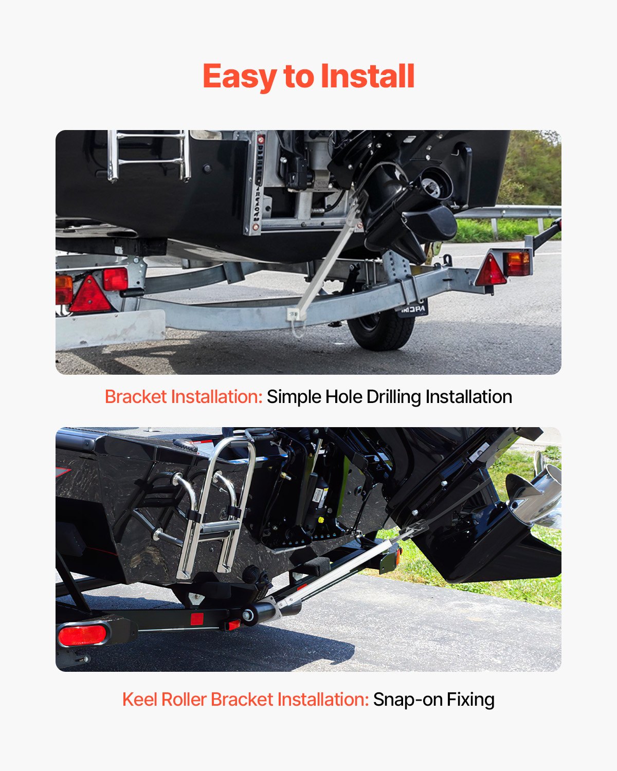 VEVOR Protector de Espejo de Popa Ajustable(609,6-914,4 mm), Resistente a la Corrosión para Motores Fueraborda de Menos de 100 HP, para Motores Fueraborda de Barco de Remolque, 1062 x 105 x 95 mm