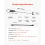 VEVOR Protector de Espejo de Popa Ajustable(812,8-1117,6 mm) con Cabezal Robusto, Resistente a la Corrosión para Motores Fueraborda Menos 100 CV, para Barco con Remolque Scooter, 1240 x 148 x 95 mm