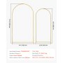 VEVOR 2 PCS Soporte de Fondo para Arco de Boda de 2200/1805 mm, Soporte con Conexión de Caja y Diseño de Barra Transversal de Chasis, Soporte Dorado para Cumpleaños, Celebraciones, Vacaciones