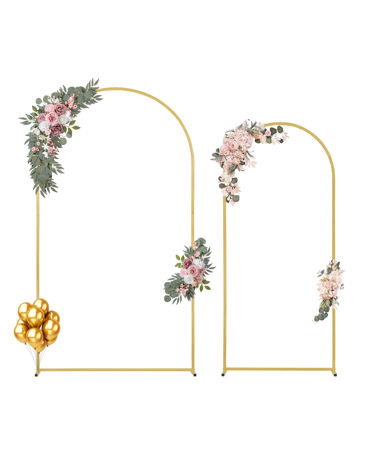 VEVOR 2 PCS Soporte de Fondo para Arco de Boda de 2200/1805 mm, Soporte con Conexión de Caja y Diseño de Barra Transversal de Chasis, Soporte Dorado para Cumpleaños, Celebraciones, Vacaciones