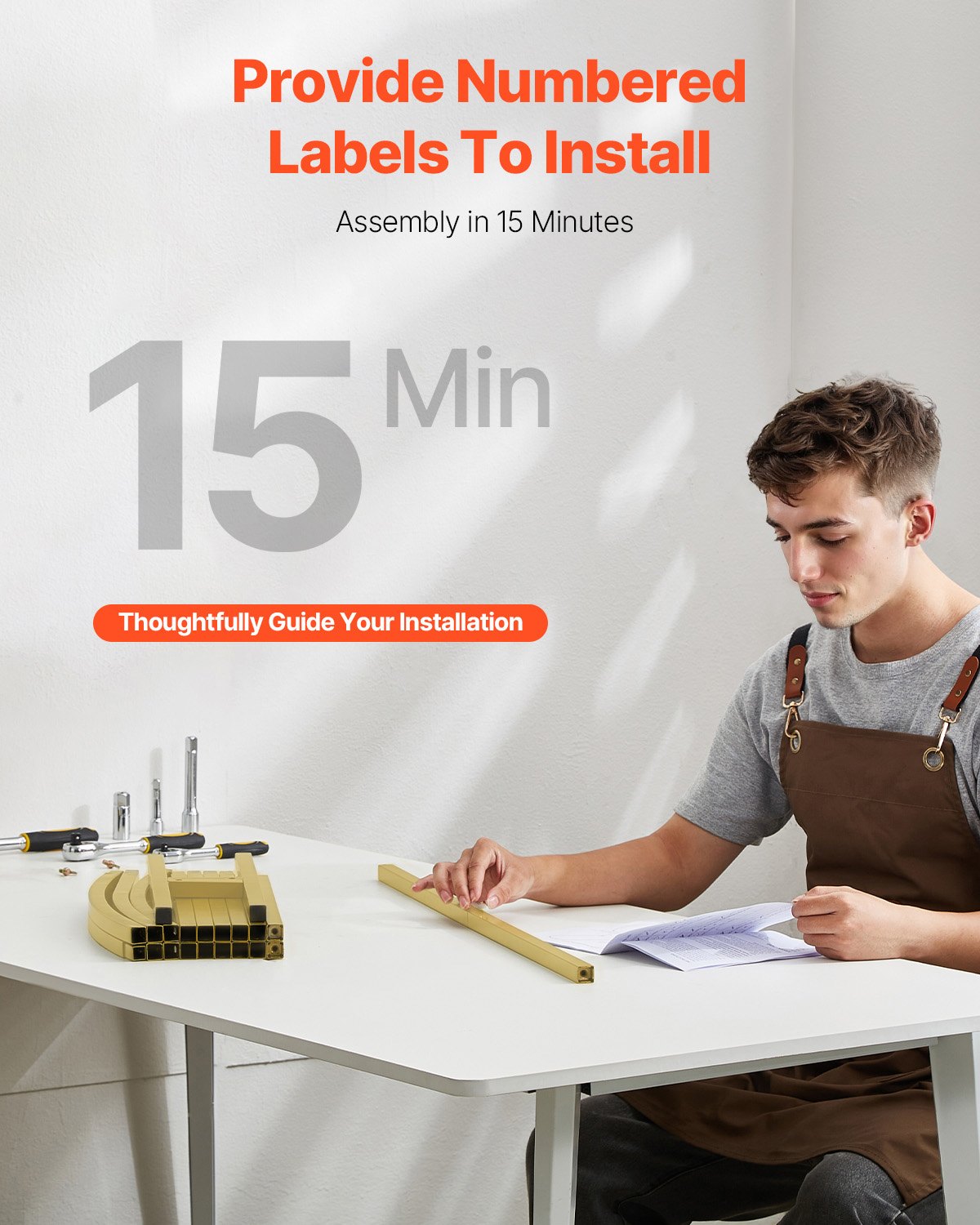 VEVOR 3 PCS Soportes de Fondo para Arco de Boda de 2390/2200/1970 mm, Soporte con Conexión de Caja y Diseño de Barra Transversal de Chasis, Soporte Dorado para Cumpleaños, Celebraciones, Vacaciones