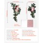 VEVOR Kit de Arco de Flores Artificiales Rosas para Bodas, con Cortinas, 2 Piezas de Arreglos Florales, 2 Piezas de Cortinas Transparentes, para Decoración de Ramos de Ceremonia, Recepción y Fondo