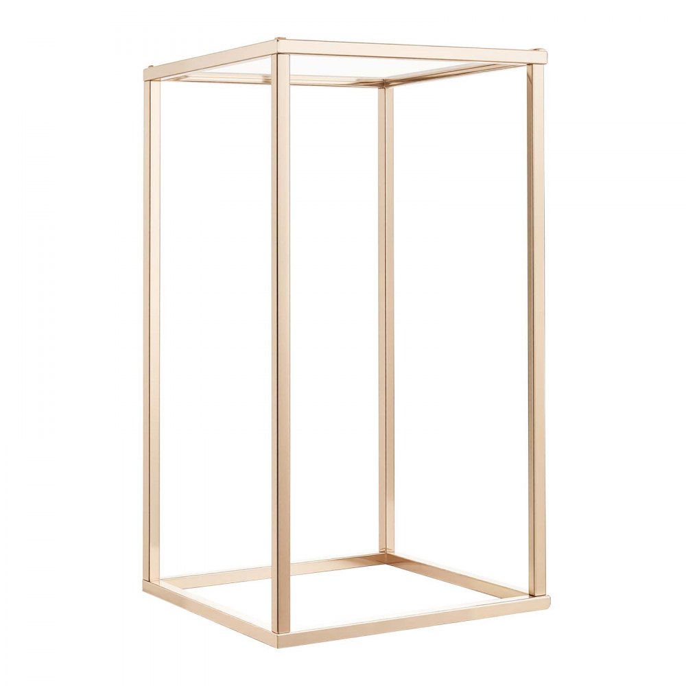VEVOR Soporte Floral Dorado Francés para Bodas, Forma de Columna, con Laminado Acrílico, Estante Rectangular para Exhibición de Flores en Bodas, Fiestas, Cumpleaños y Hogar, Carga 15 kg, 10 Unidades