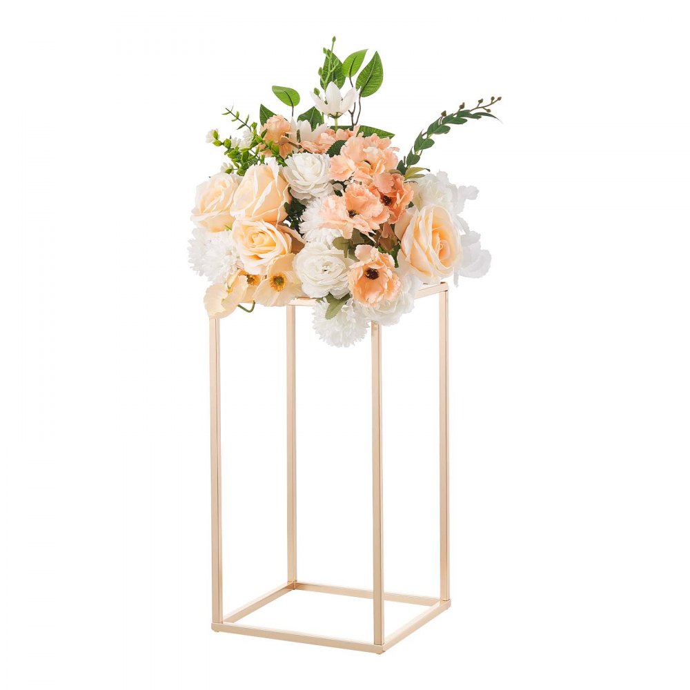 VEVOR Soporte Floral Dorado Francés para Bodas, Forma de Columna, con Laminado Acrílico, Estante Rectangular para Exhibición de Flores en Bodas, Fiestas, Cumpleaños y Hogar, Carga 15 kg, 10 Unidades
