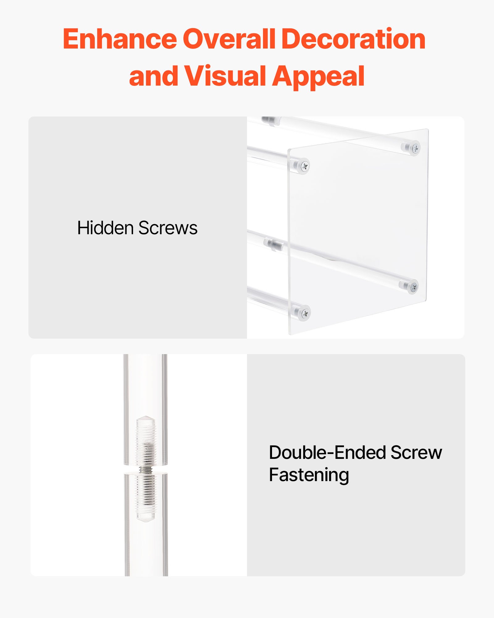 VEVOR Soporte Floral Cilíndrico para Bodas, Clásico, con Laminado Acrílico, Ideal para Bodas, Fiestas, Cumpleaños, Decoración del Hogar y Centros de Mesa, Carga 15 kg, 220 x 220 x 500 mm, 10 uds