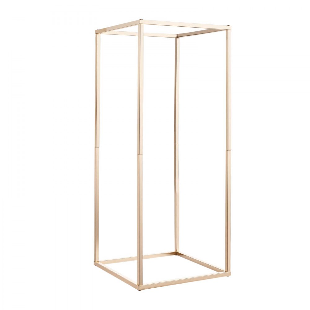 VEVOR Soporte Dorado Floral para Bodas, en Forma de Columna, con Tornillos Ocultos, Estante Rectangular Cúbico para Exhibición de Flores en Fiestas, Cumpleaños y Hogar, 250 x 250 x 600 mm, 10 uds