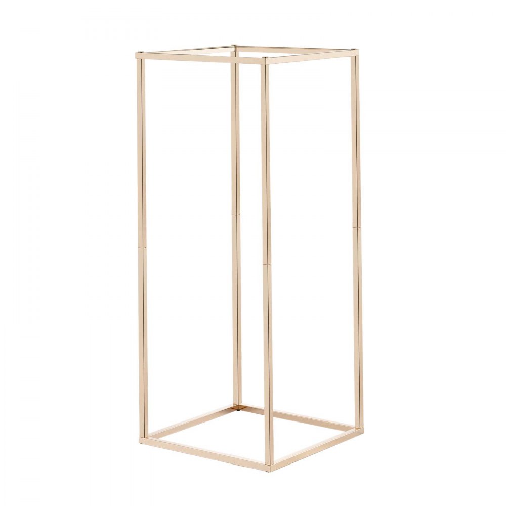 VEVOR Soporte Dorado Francés Floral para Bodas, en Forma de Columna, con Tornillos Ocultos, Estante Rectangular Cúbico para Exhibición de Flores en Fiestas Cumpleaños Hogar, 250 x 250 x 600 mm, 10 uds