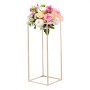 VEVOR Soporte Dorado Francés Floral para Bodas, en Forma de Columna, con Tornillos Ocultos, Estante Rectangular Cúbico para Exhibición de Flores en Fiestas Cumpleaños Hogar, 250 x 250 x 600 mm, 10 uds
