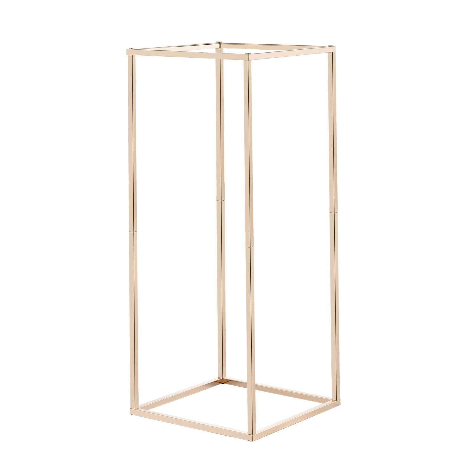 VEVOR Soporte Dorado Francés Floral para Bodas, en Forma de Columna, con Tornillos Ocultos, Estante Rectangular Cúbico para Exhibición de Flores en Fiestas Cumpleaños Hogar, 250 x 250 x 600 mm, 10 uds