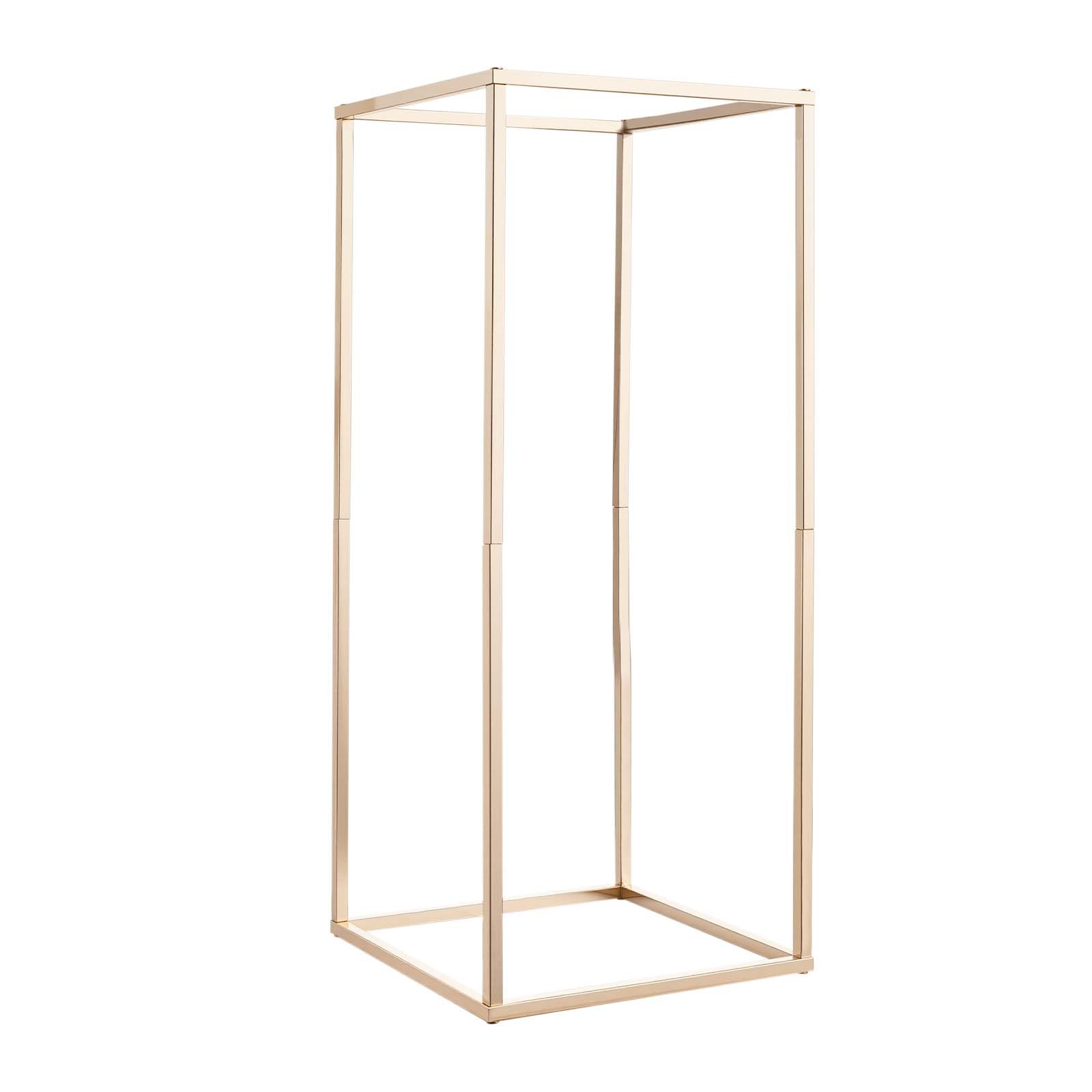 VEVOR Soporte Dorado Francés Floral para Bodas, en Forma de Columna, con Tornillos Ocultos, Estante Rectangular Cúbico para Exhibición de Flores en Fiestas Cumpleaños Hogar, 250 x 250 x 600 mm, 10 uds