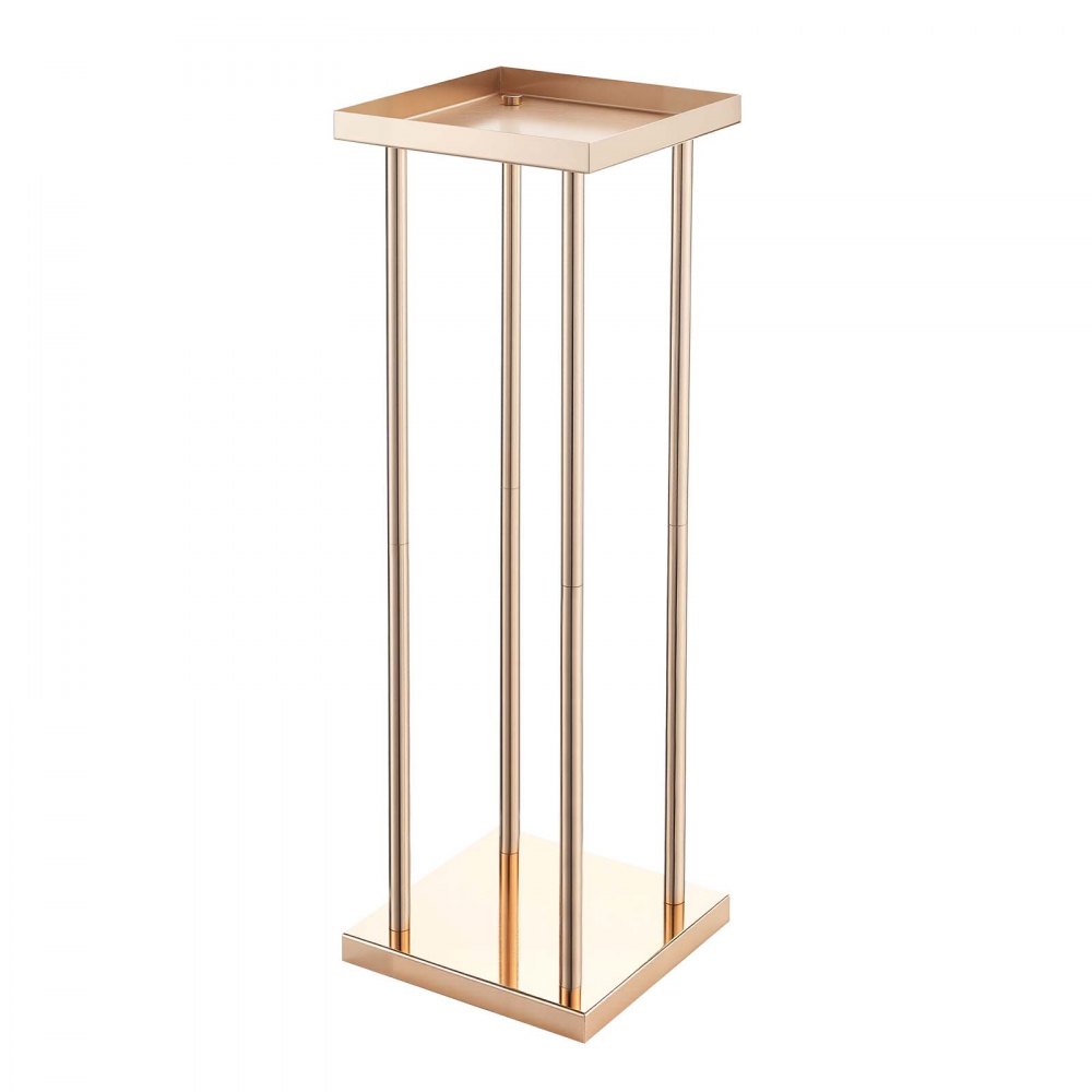 VEVOR Soporte Floral para Bodas, en Forma de Columna, con Laminado Metálico, Ideal para Bodas, Fiestas, Cumpleaños y el Hogar, Soportes Dorados Francés para Centros de Mesa, 200 x 200 x 600 mm, 10 uds