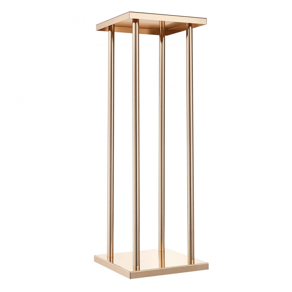 VEVOR Soporte Floral para Bodas, en Forma de Columna, con Laminado Metálico, Ideal para Bodas, Fiestas, Cumpleaños y el Hogar, Soportes Dorados Francés para Centros de Mesa, 200 x 200 x 600 mm, 10 uds