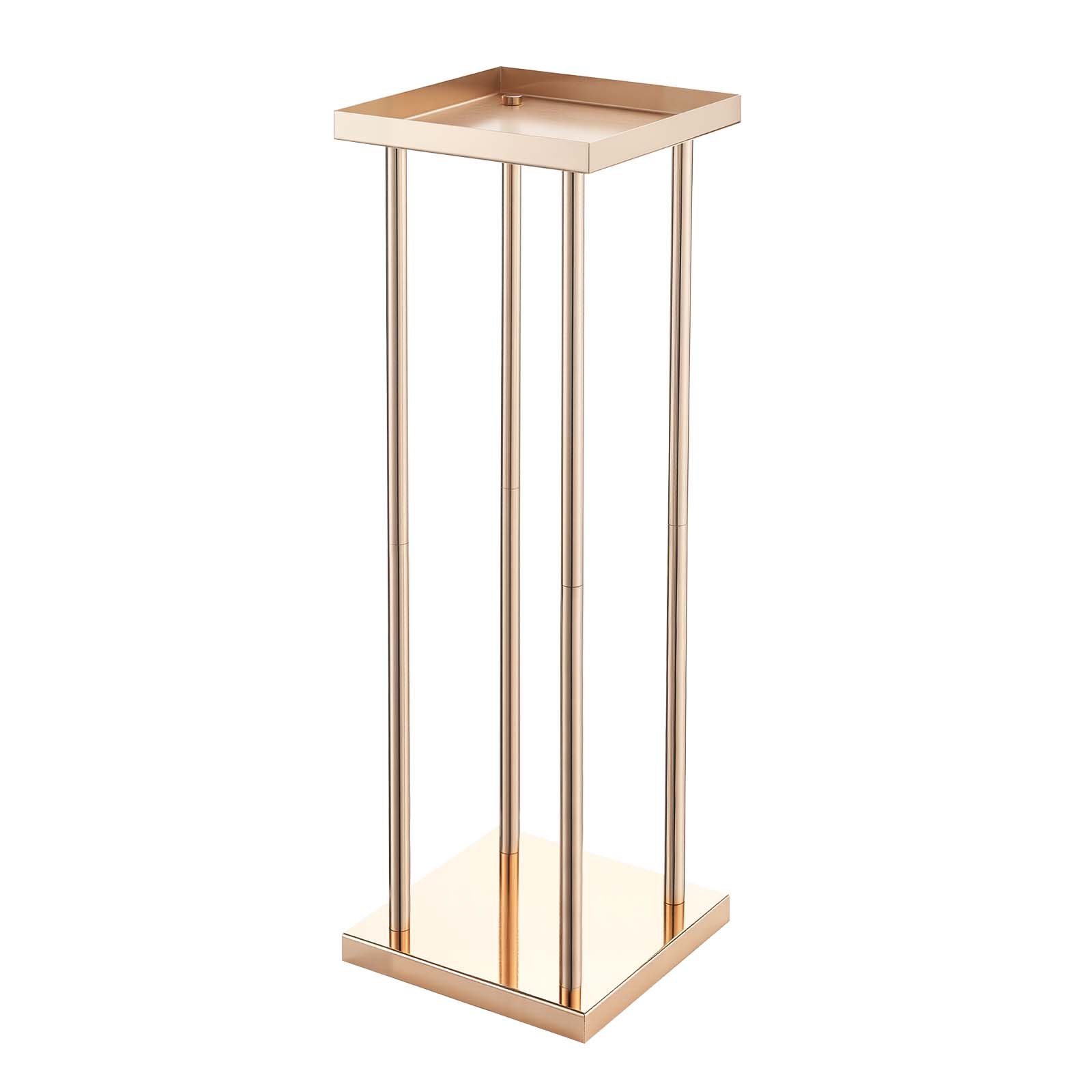 VEVOR Soporte Floral para Bodas, en Forma de Columna, con Laminado Metálico, Ideal para Bodas, Fiestas, Cumpleaños y el Hogar, Soportes Dorados Francés para Centros de Mesa, 200 x 200 x 600 mm, 10 uds