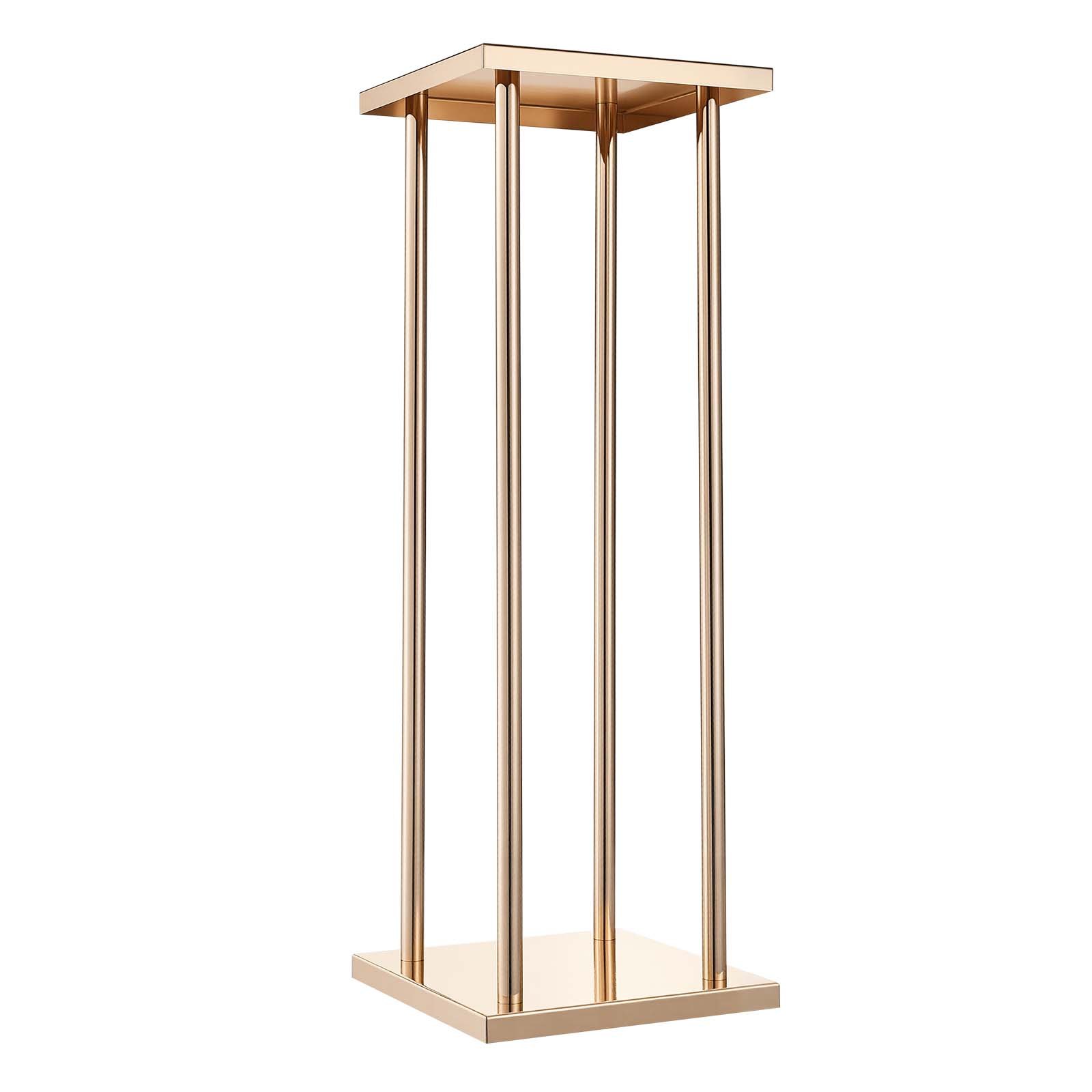VEVOR Soporte Floral para Bodas, en Forma de Columna, con Laminado Metálico, Ideal para Bodas, Fiestas, Cumpleaños y el Hogar, Soportes Dorados Francés para Centros de Mesa, 200 x 200 x 600 mm, 10 uds