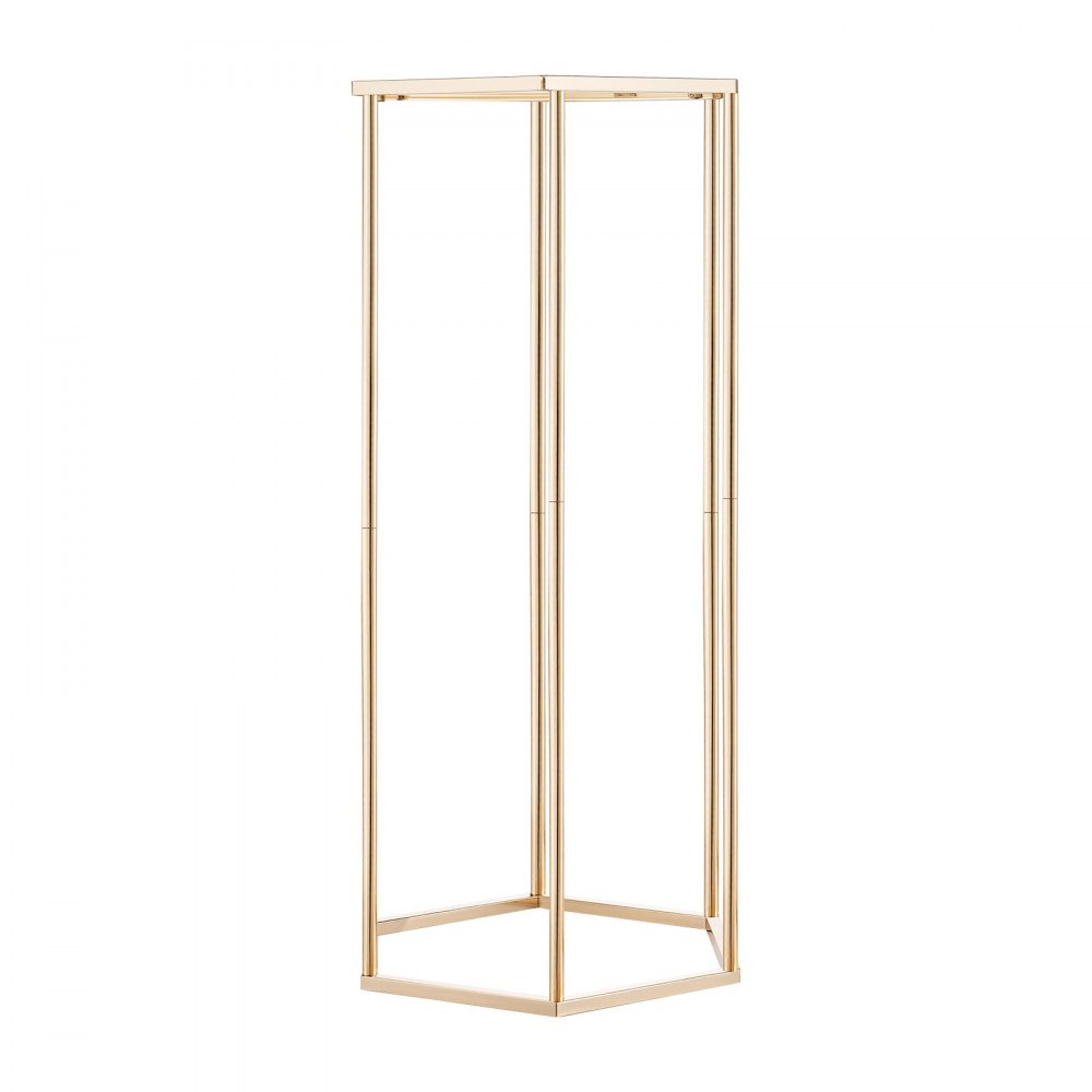 VEVOR Soporte Floral para Bodas, 10 uds, Laminado Acrílico, Chapado en Oro Francés, Estante Hexagonal Cúbico para Exhibición de Flores en Bodas, Fiestas, Cumpleaños y Hogar, 290 x 250 x 600 mm