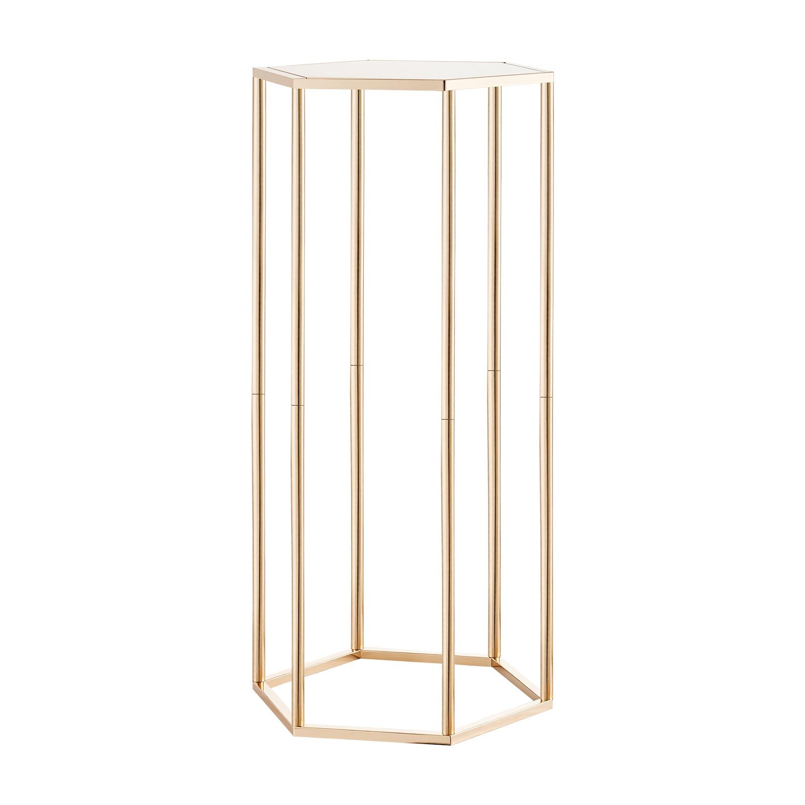 VEVOR Soporte Floral para Bodas, 10 uds, Laminado Acrílico, Chapado en Oro Francés, Estante Hexagonal Cúbico para Exhibición de Flores en Bodas, Fiestas, Cumpleaños y Hogar, 290 x 250 x 600 mm
