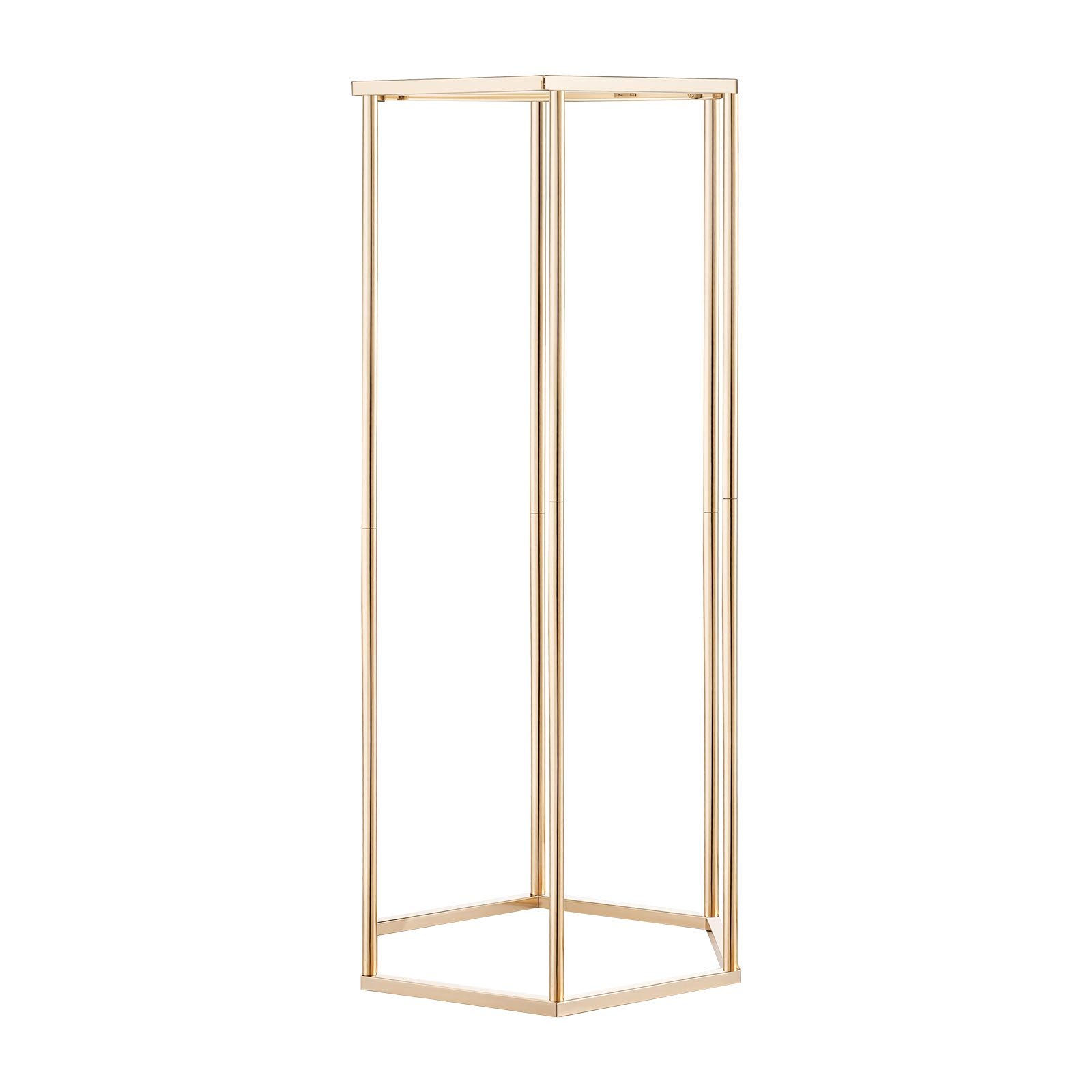 VEVOR Soporte Floral para Bodas, 10 uds, Laminado Acrílico, Chapado en Oro Francés, Estante Hexagonal Cúbico para Exhibición de Flores en Bodas, Fiestas, Cumpleaños y Hogar, 290 x 250 x 600 mm