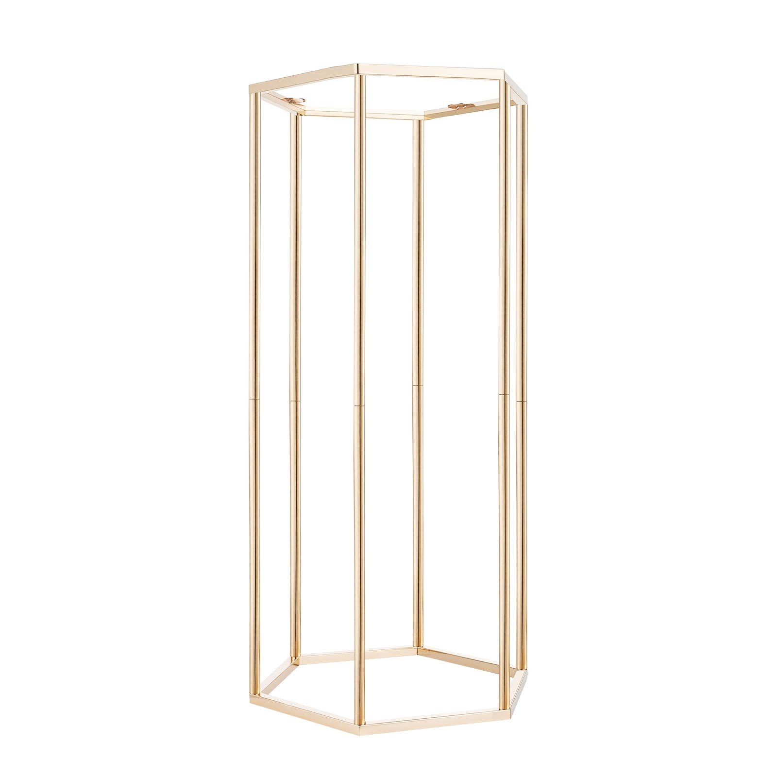 VEVOR Soporte Floral para Bodas, 10 uds, Laminado Acrílico, Chapado en Oro Francés, Estante Hexagonal Cúbico para Exhibición de Flores en Bodas, Fiestas, Cumpleaños y Hogar, 290 x 250 x 600 mm