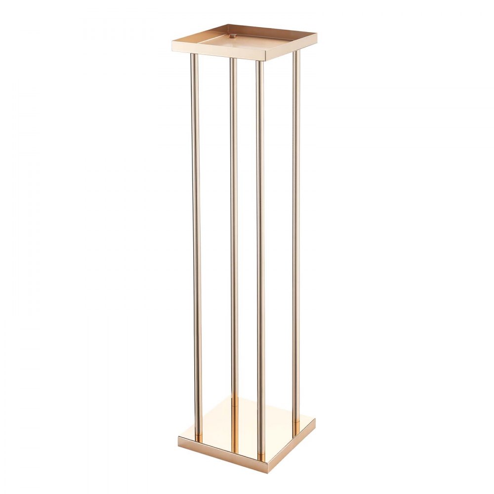 VEVOR Soporte Floral Geométrico para Bodas, 10 uds, Diseño Clásico Cilíndrico Cúbico, con Laminado Metálico, Ideal para Bodas, Fiestas, Cumpleaños y el Hogar, 200 x 200 x 800 mm, Color Dorado