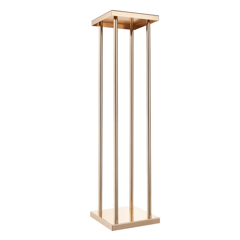 VEVOR Soporte Floral Geométrico para Bodas, 10 uds, Diseño Clásico Cilíndrico Cúbico, con Laminado Metálico, Ideal para Bodas, Fiestas, Cumpleaños y el Hogar, 200 x 200 x 800 mm, Color Dorado