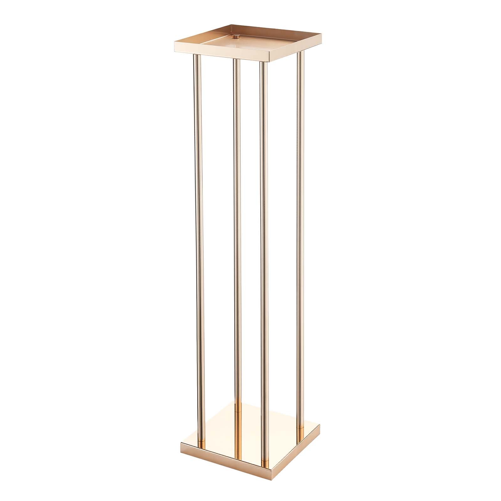VEVOR Soporte Floral Geométrico para Bodas, 10 uds, Diseño Clásico Cilíndrico Cúbico, con Laminado Metálico, Ideal para Bodas, Fiestas, Cumpleaños y el Hogar, 200 x 200 x 800 mm, Color Dorado