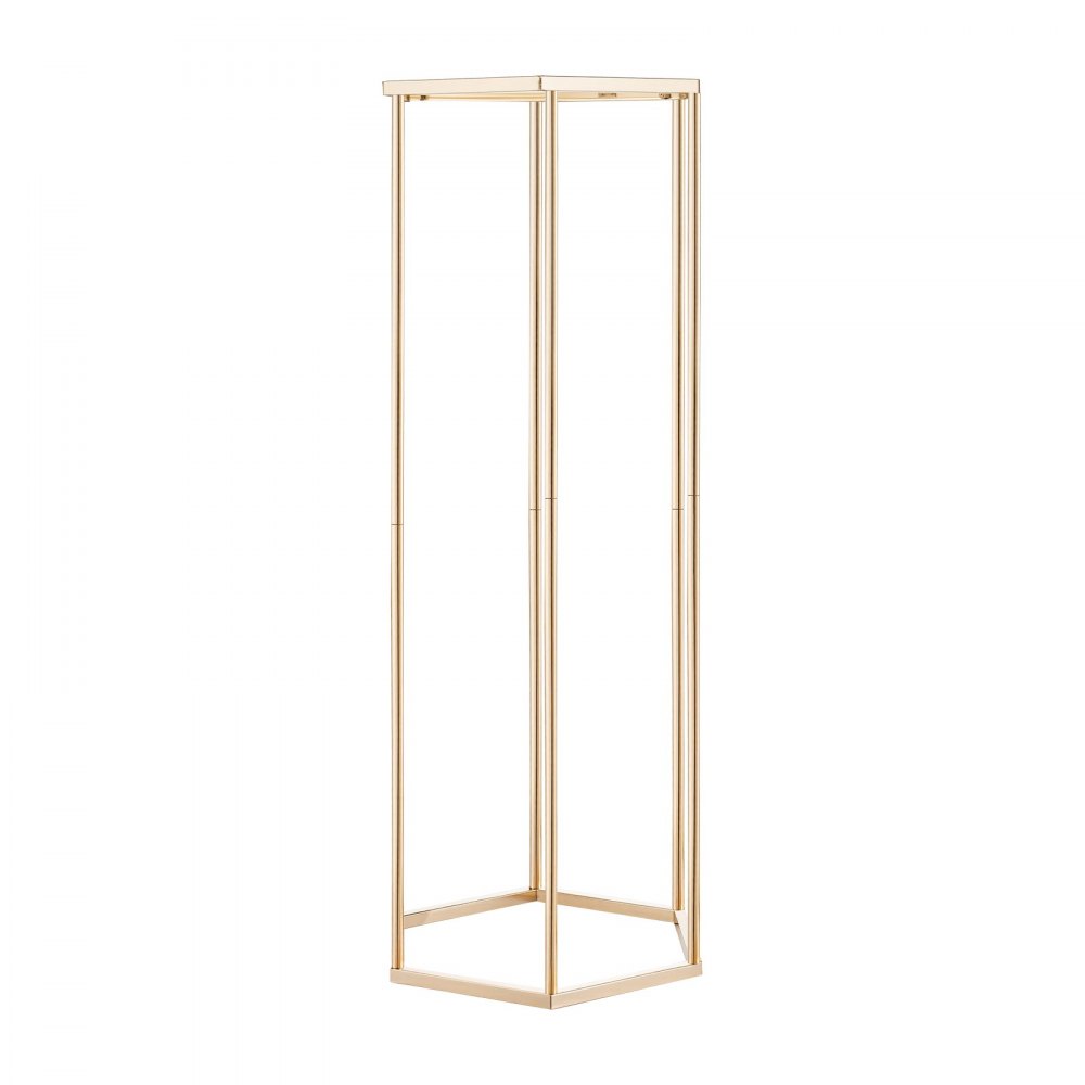 VEVOR Soporte Floral Dorado Francés para Bodas, con Laminado Acrílico, Diseño Elegante, Expositor Hexagonal Cúbico para Fiestas, Cumpleaños, Centros de Mesa, 310 x 270 x 800 mm, Carga de 15 kg, 10 uds