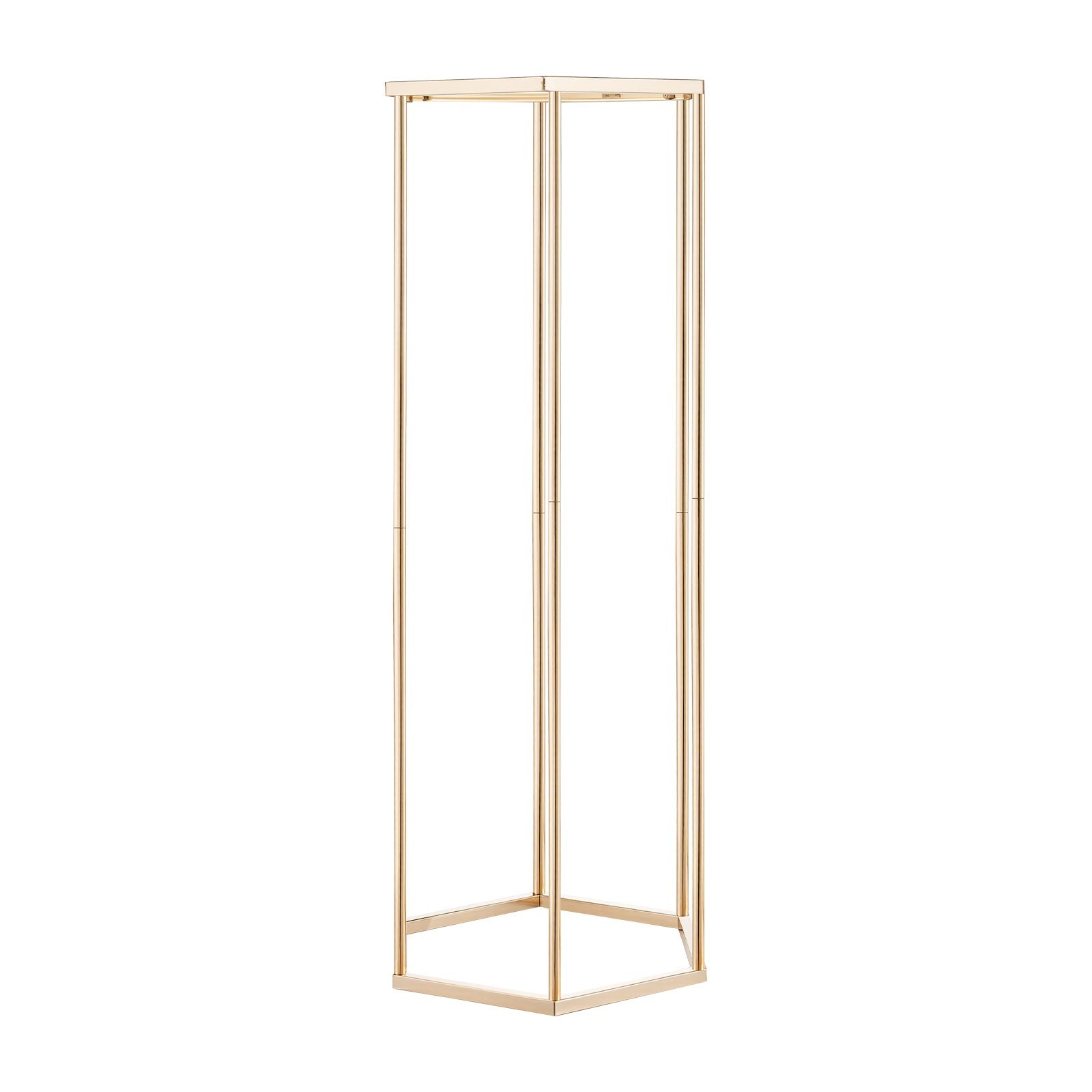 VEVOR Soporte Floral Dorado Francés para Bodas, con Laminado Acrílico, Diseño Elegante, Expositor Hexagonal Cúbico para Fiestas, Cumpleaños, Centros de Mesa, 310 x 270 x 800 mm, Carga de 15 kg, 10 uds
