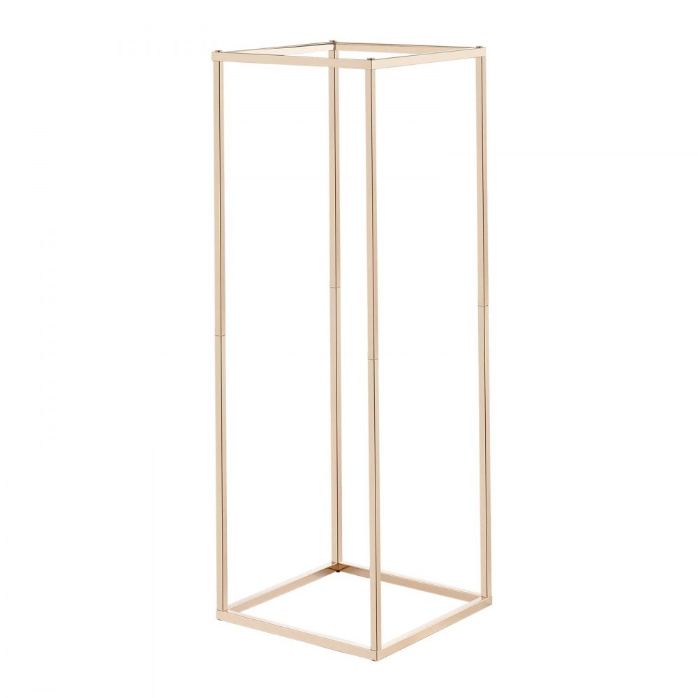 VEVOR Soporte Floral Dorado Francés para Bodas, 10 uds, Elegante y Robusto, Tornillos Ocultos, Expositor Floral Cúbico Rectangular para Bodas, Fiestas, Cumpleaños y Centros de Mesa, 280 x 280 x 800 mm